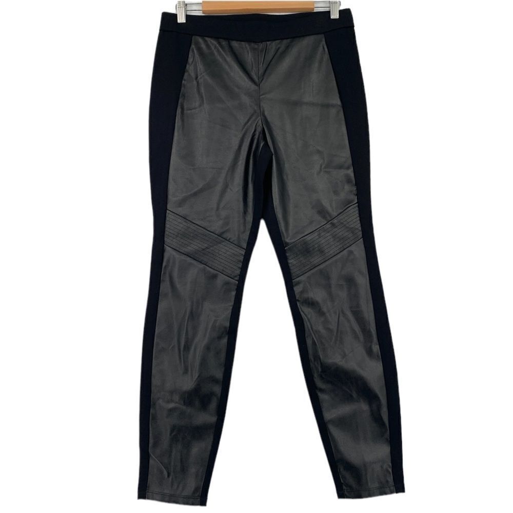 Bar III Women Faux Leather Front Leggings NWOT L